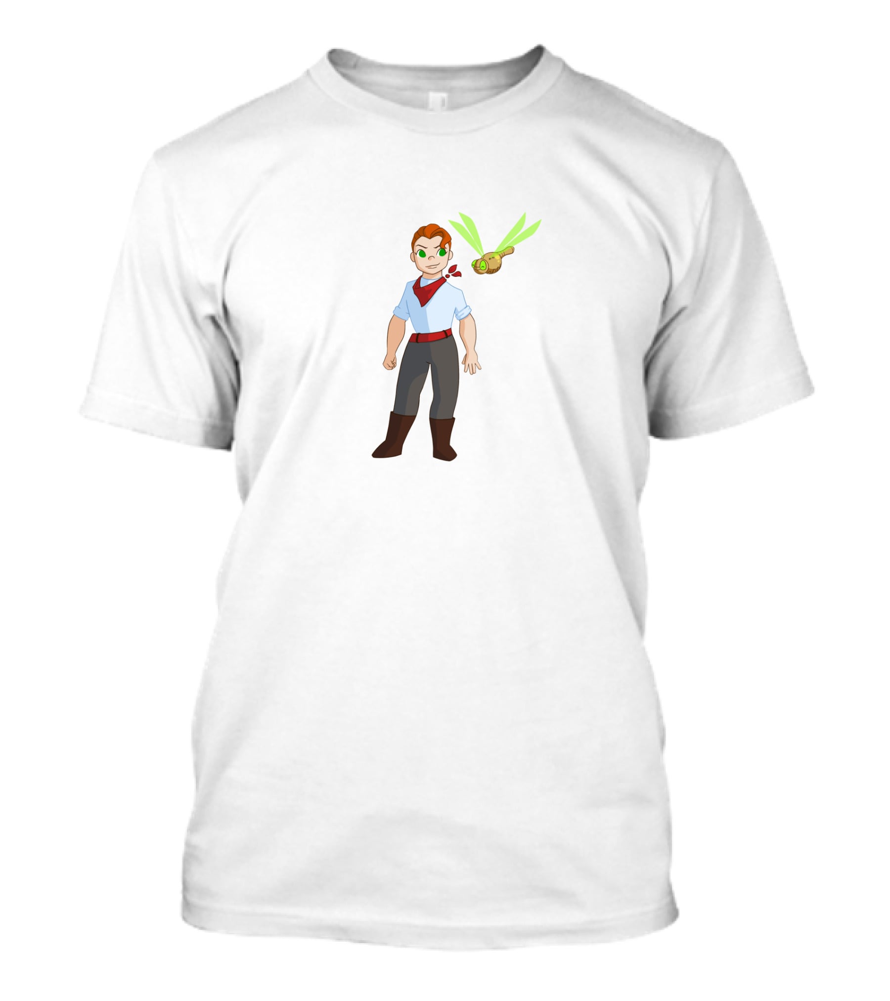 Jatie Fit Character With Flying Creature Sidekick Adventure T-Shirt