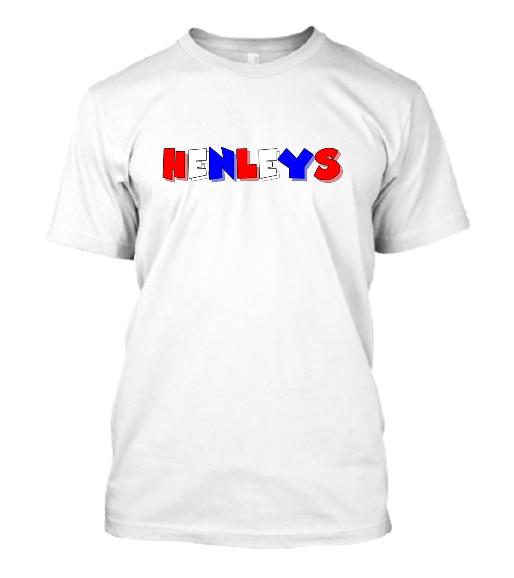 HENLEYS Red White Blue Bold Lettering T-Shirt