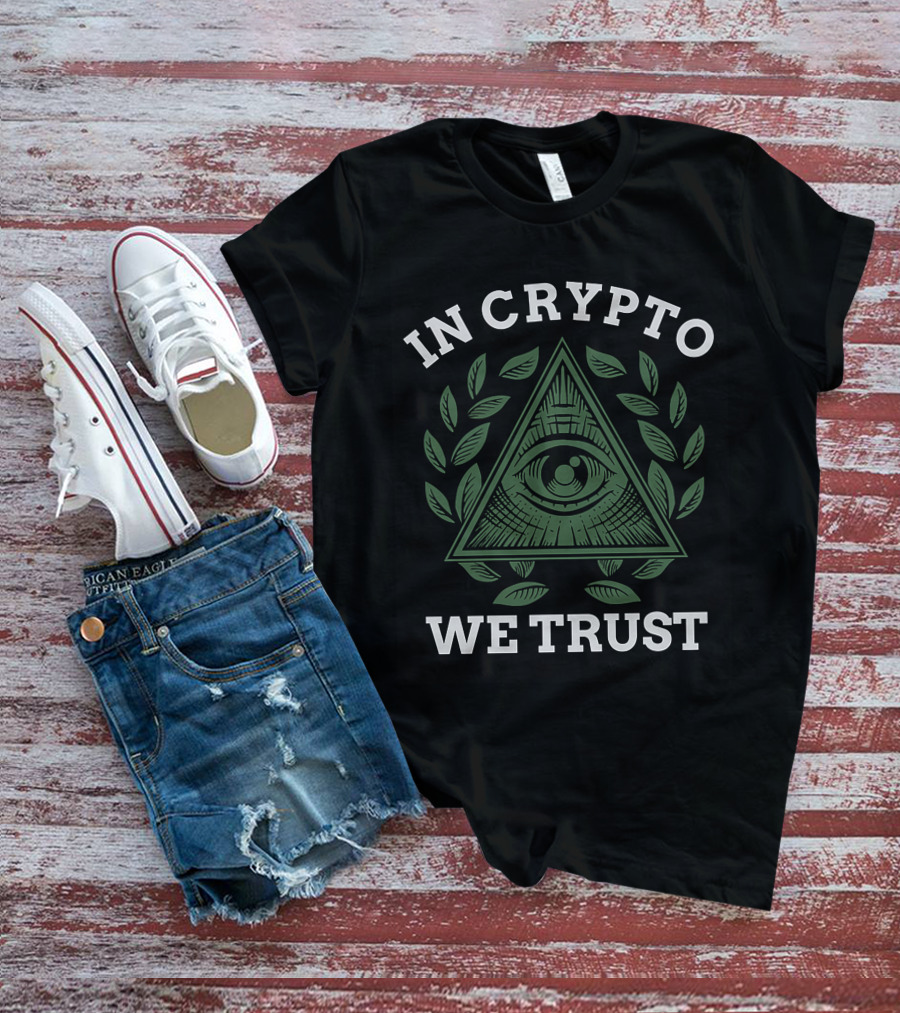 In Crypto We Trust Eye Pyramid Laurel крипто для фанатов T-Shirt