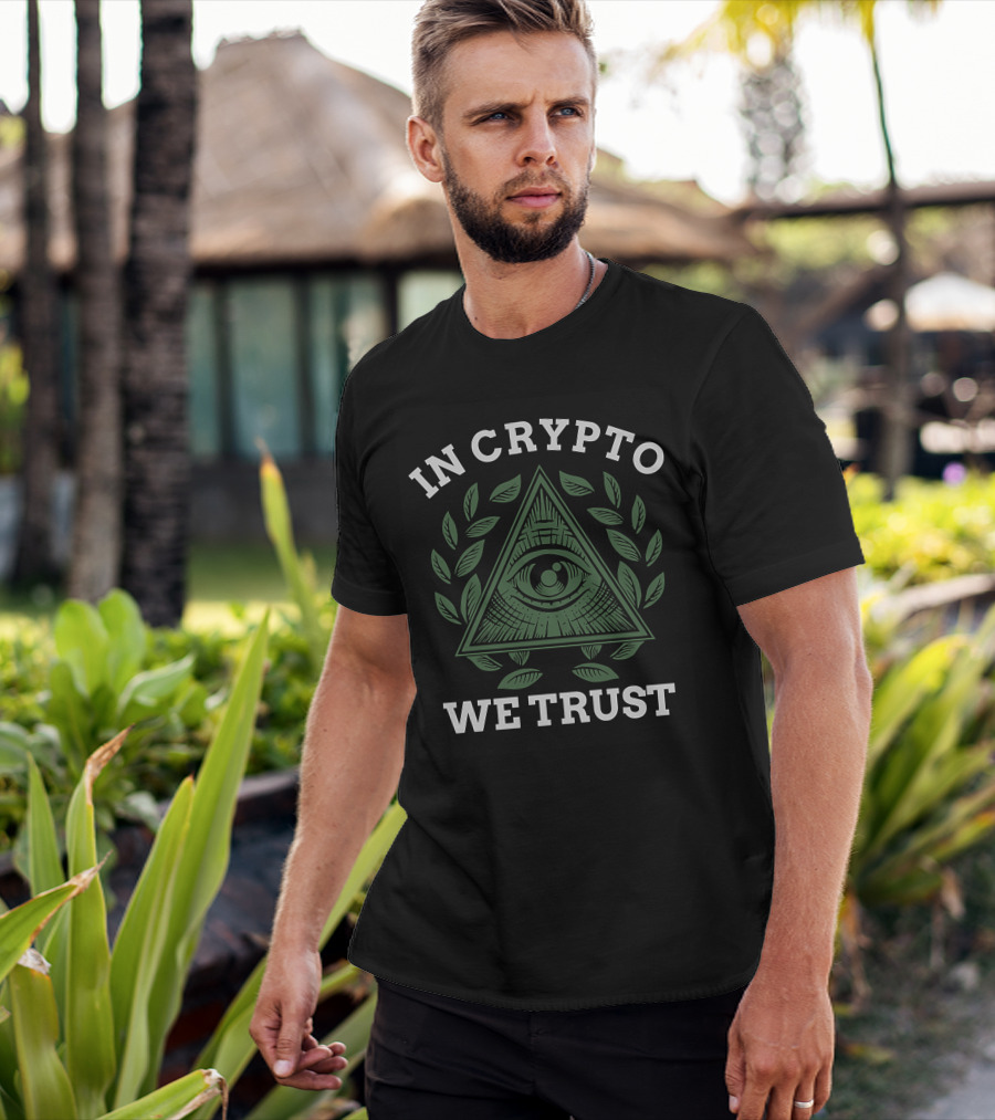 In Crypto We Trust Eye Pyramid Laurel крипто для фанатов T-Shirt