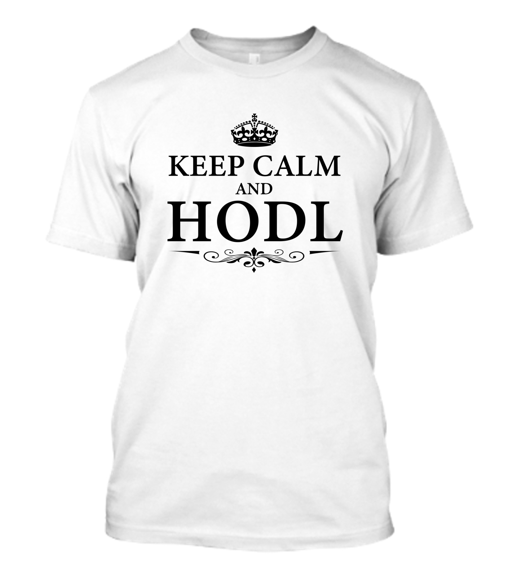 Keep Calm And Hodl Black Crown Motif T-Shirt