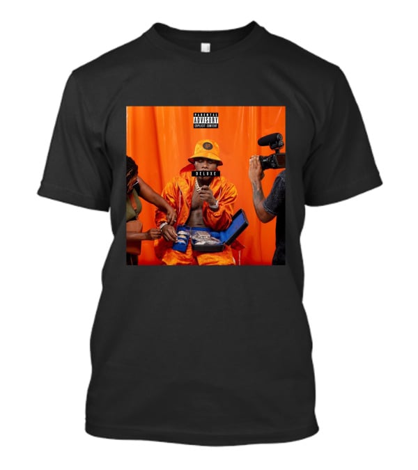 Dababy Merch Blame It On Baby Deluxe Parental Advisory Explicit Content Orange Outfit Photography T-Shirt