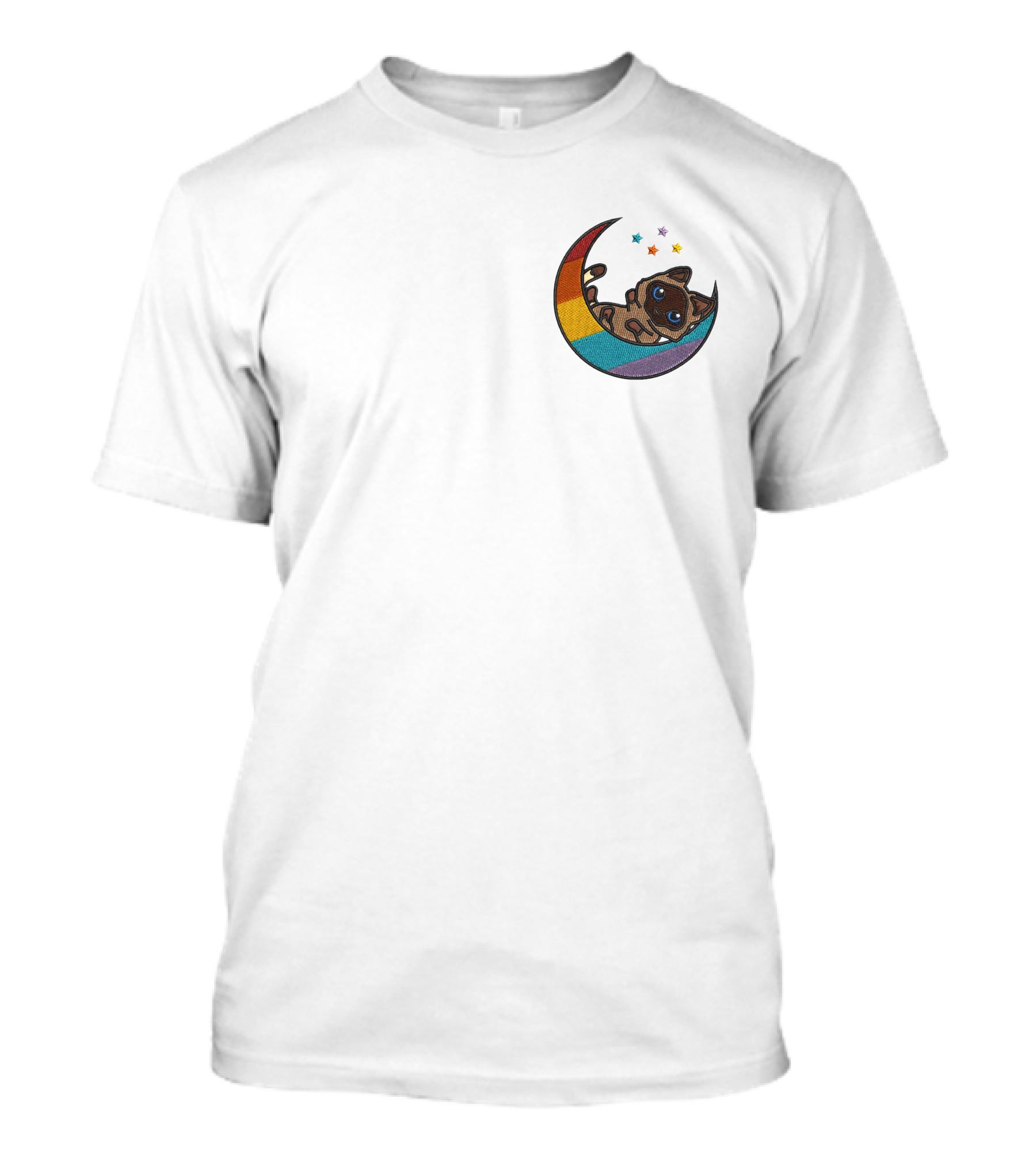 Notantfrost X Dream Merch Perfectly Impurrfect Rainbow Crescent Cat With Stars T-Shirt