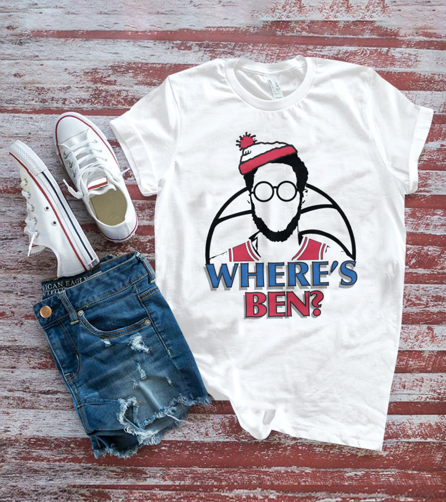 Philadelphia Where Is Ben Simmons Chickie And Pete’s In South Philly 94WIP Sports Radio Where's Ben Basketball T-Shirt
