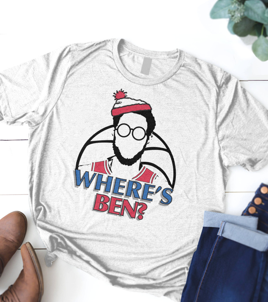 Philadelphia Where Is Ben Simmons Chickie And Pete’s In South Philly 94WIP Sports Radio Where's Ben Basketball T-Shirt