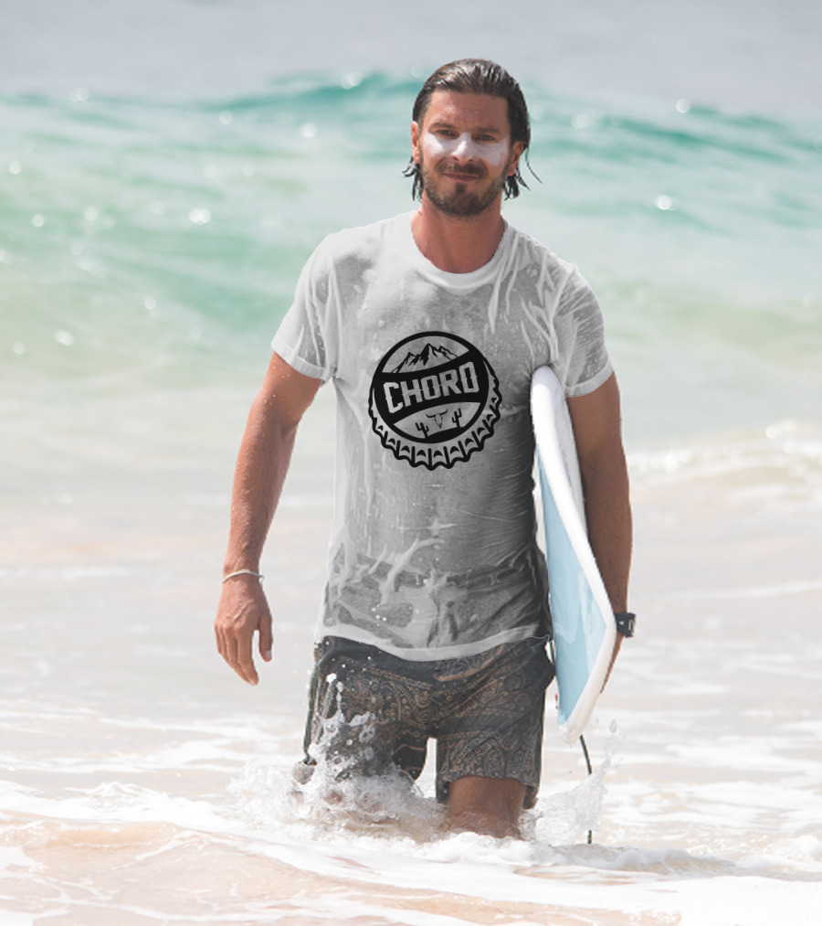 Country Chord Shop Mountain Bottle Cap With Bullhead And Cactus T-Shirt