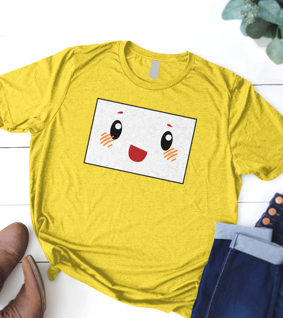 Shop Lankybox Merch Store Boxy Kawaii Face Yellow T-Shirt