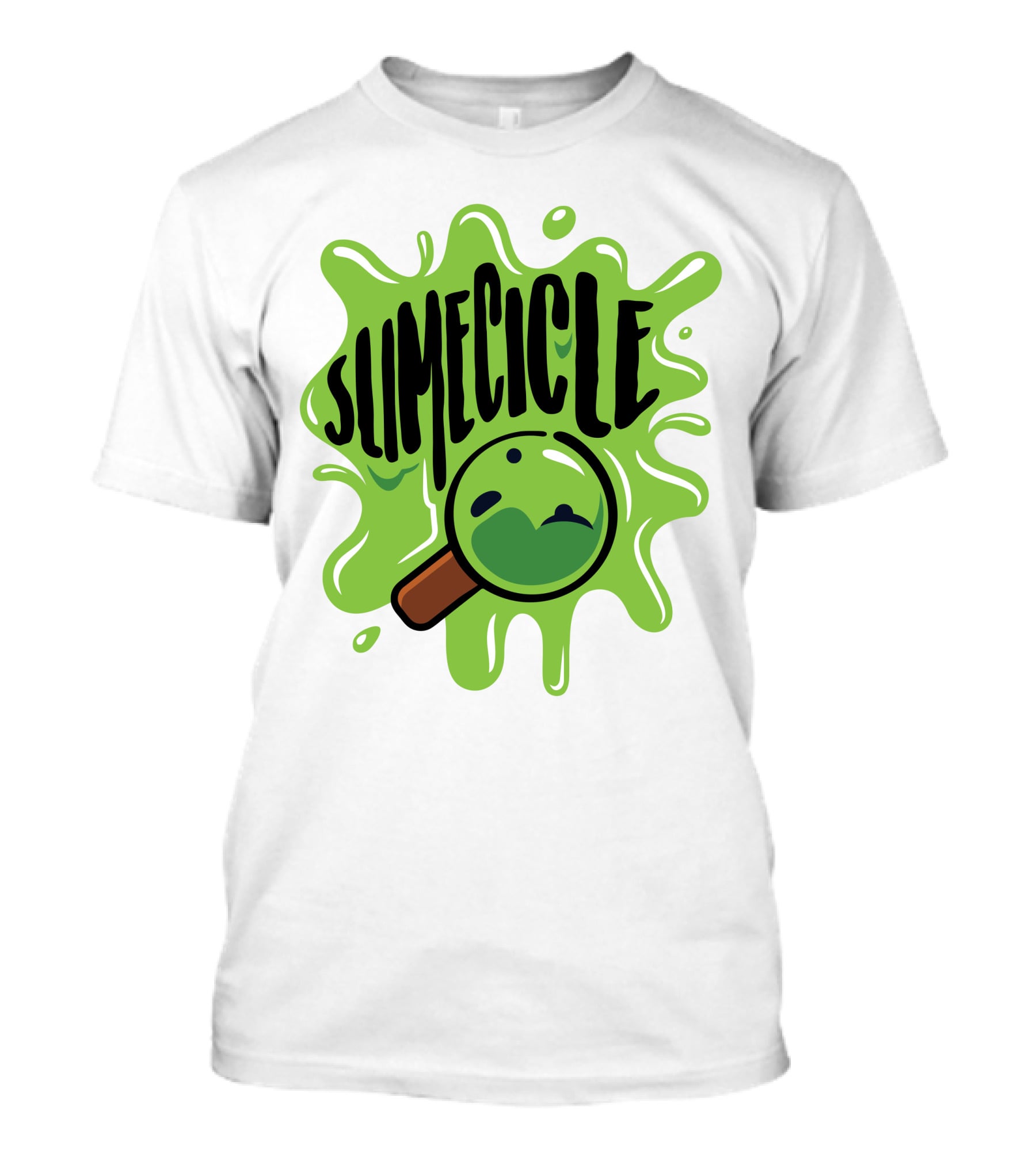 Slimecicle Green Splat Magnifying Glass T-Shirt