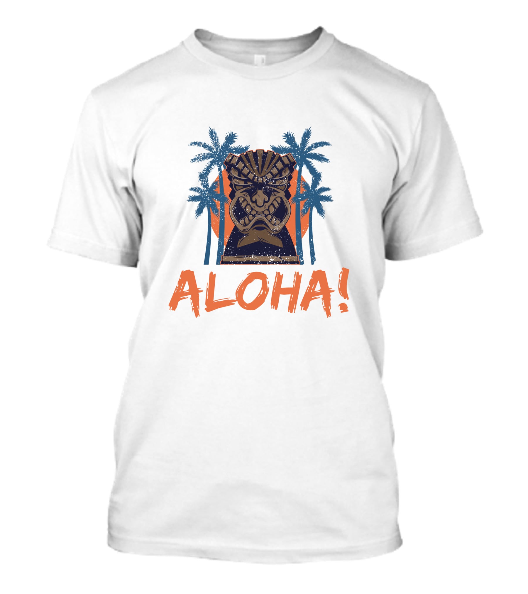 Aloha Tiki Mask With Palm Trees T-Shirt
