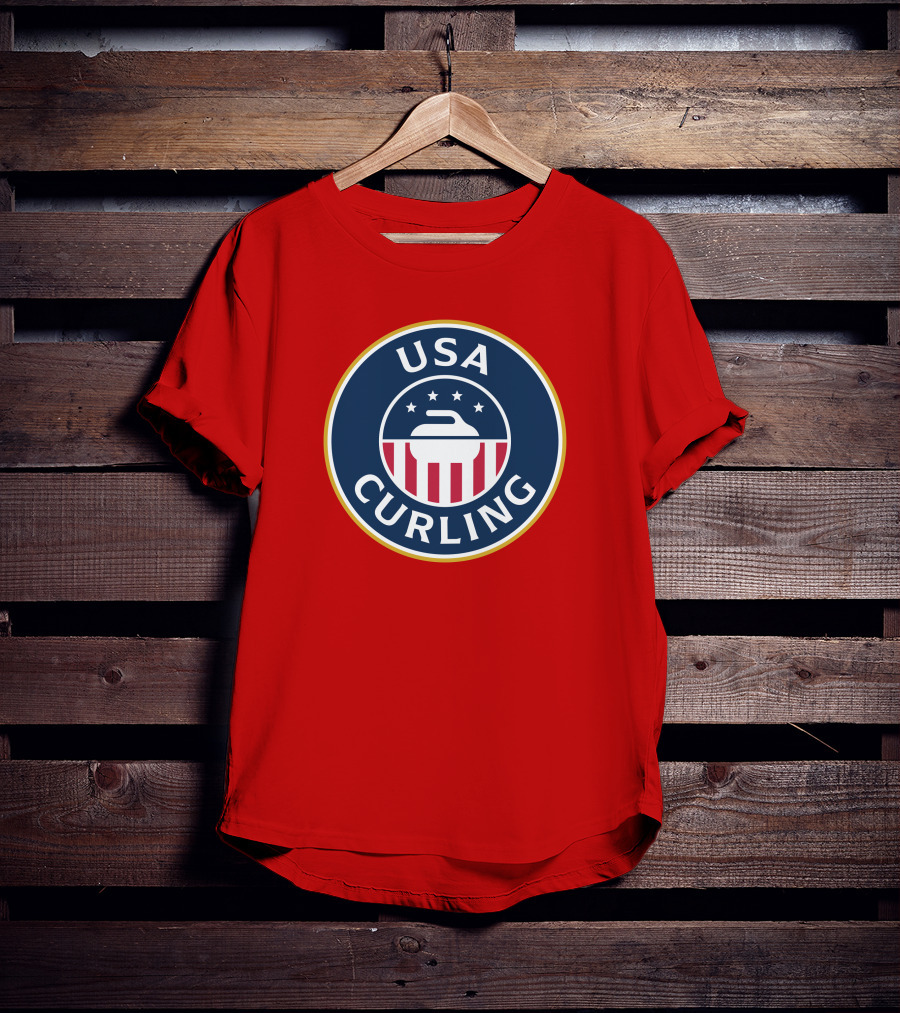 USA Curling Team Peterson Red Emblem T-Shirt