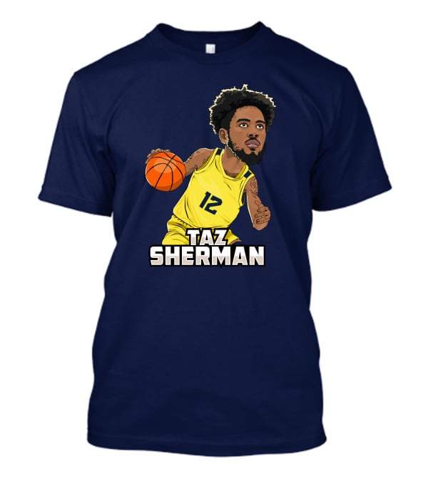 Taz Sherman Basketball Illustration 12 Lakers Jersey Players Trunk Collaboration T-Shirt