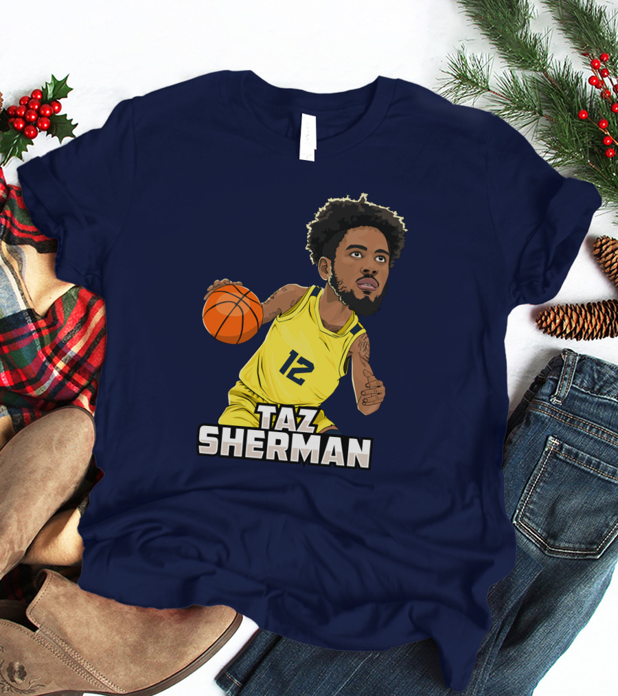 Taz Sherman Basketball Illustration 12 Lakers Jersey Players Trunk Collaboration T-Shirt