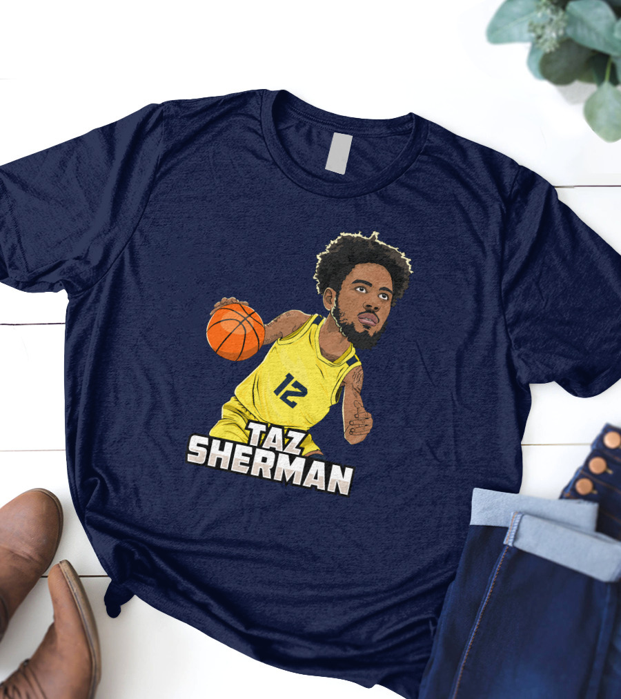 Taz Sherman Basketball Illustration 12 Lakers Jersey Players Trunk Collaboration T-Shirt
