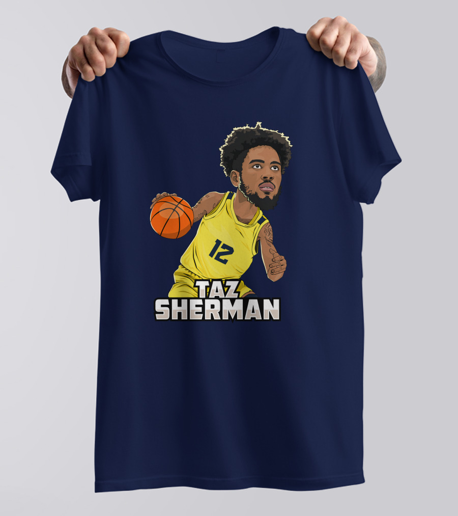 Taz Sherman Basketball Illustration 12 Lakers Jersey Players Trunk Collaboration T-Shirt