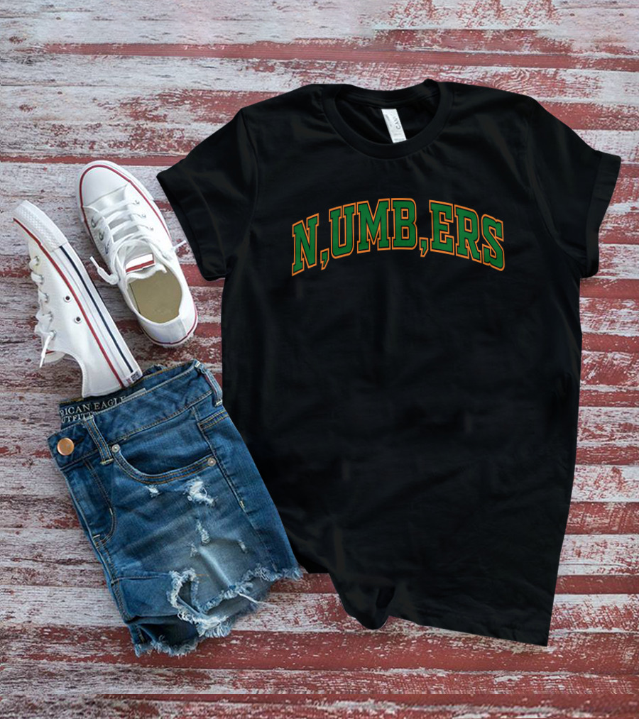 Larry June Midnight Organic Numbers Green T-Shirt