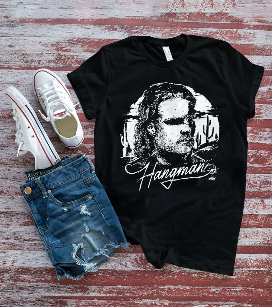 All Elite Wrestling Hangman Adam Page AEW Lonestar Cactus Desert Scene T-Shirt