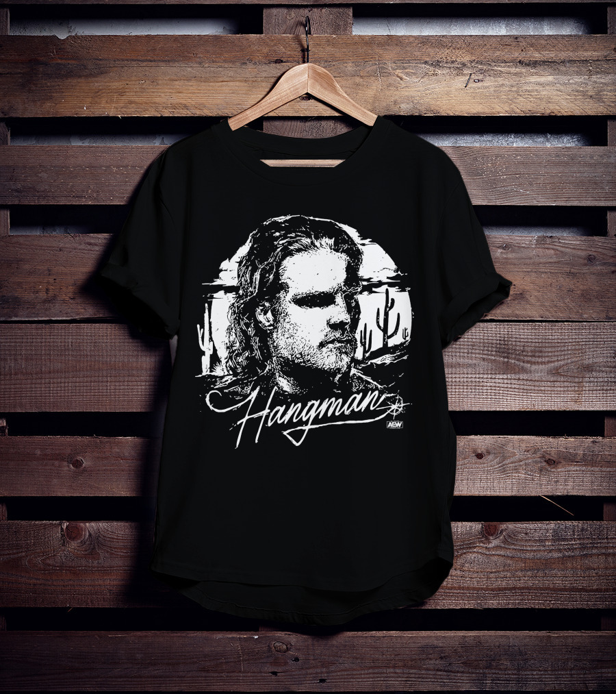 All Elite Wrestling Hangman Adam Page AEW Lonestar Cactus Desert Scene T-Shirt