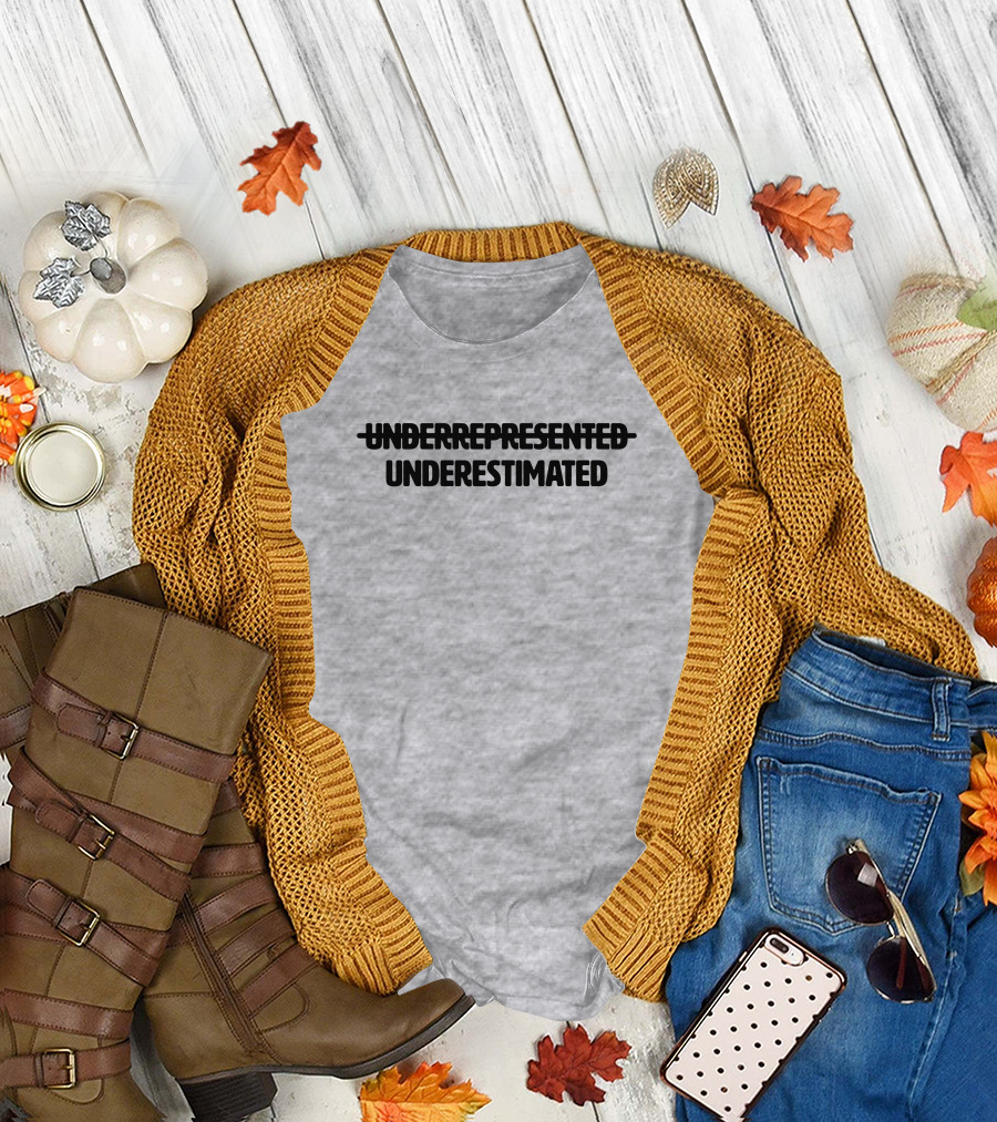 Underrepresented Strikethrough Underestimated Cotton Bureau T-Shirt