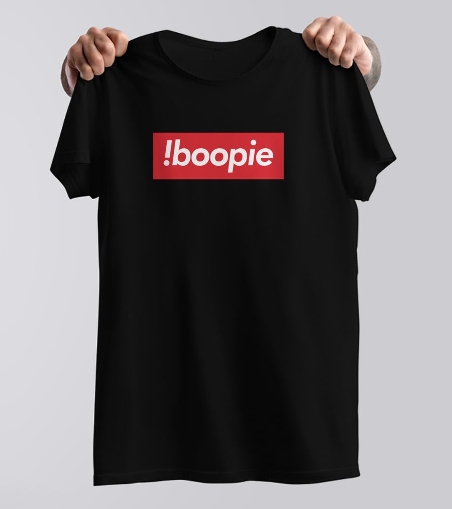 Boopieverse A Mellow Boop Merch Boopie Box Exclamation Boopie Red Block T-Shirt