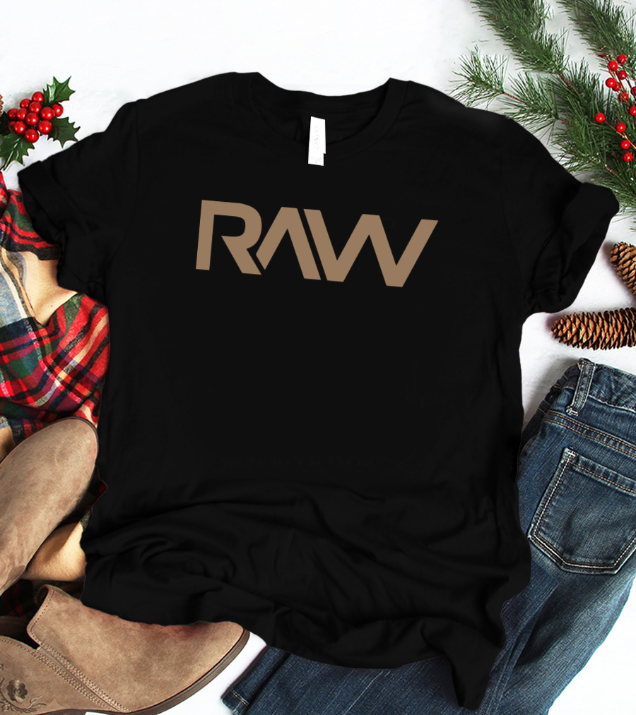 RAW Standard Get Raw Nutrition Merch Bold Gold Text T-Shirt