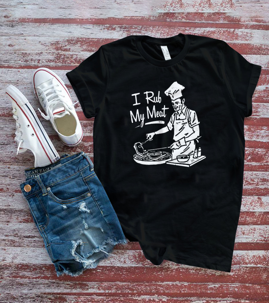 M00nshot I Rub My Meat Chef Grilling Cooking Apron BBQ T-Shirt