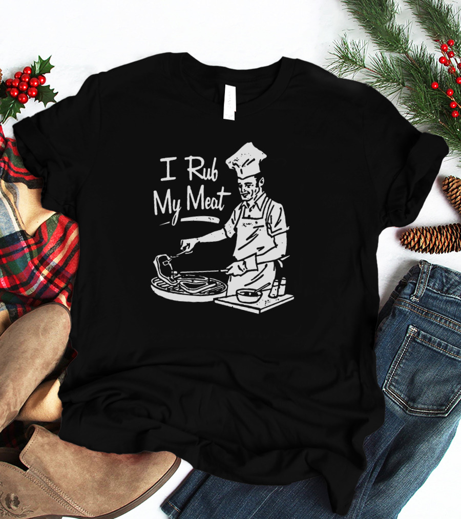 M00nshot I Rub My Meat Chef Grilling Cooking Apron BBQ T-Shirt