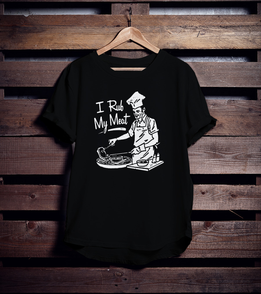 M00nshot I Rub My Meat Chef Grilling Cooking Apron BBQ T-Shirt