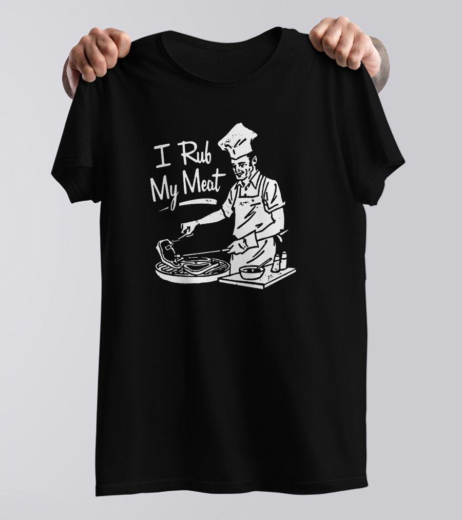M00nshot I Rub My Meat Chef Grilling Cooking Apron BBQ T-Shirt