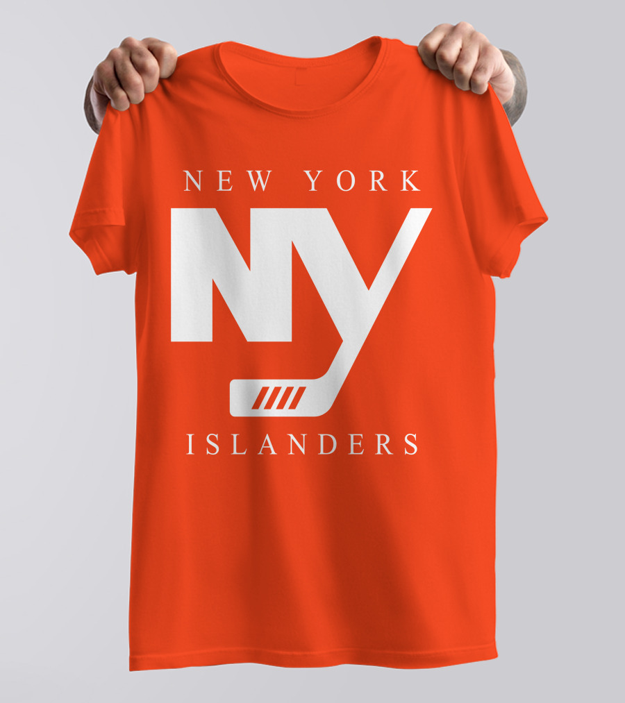 New York Islanders NY Hockey Text Stamp T-Shirt