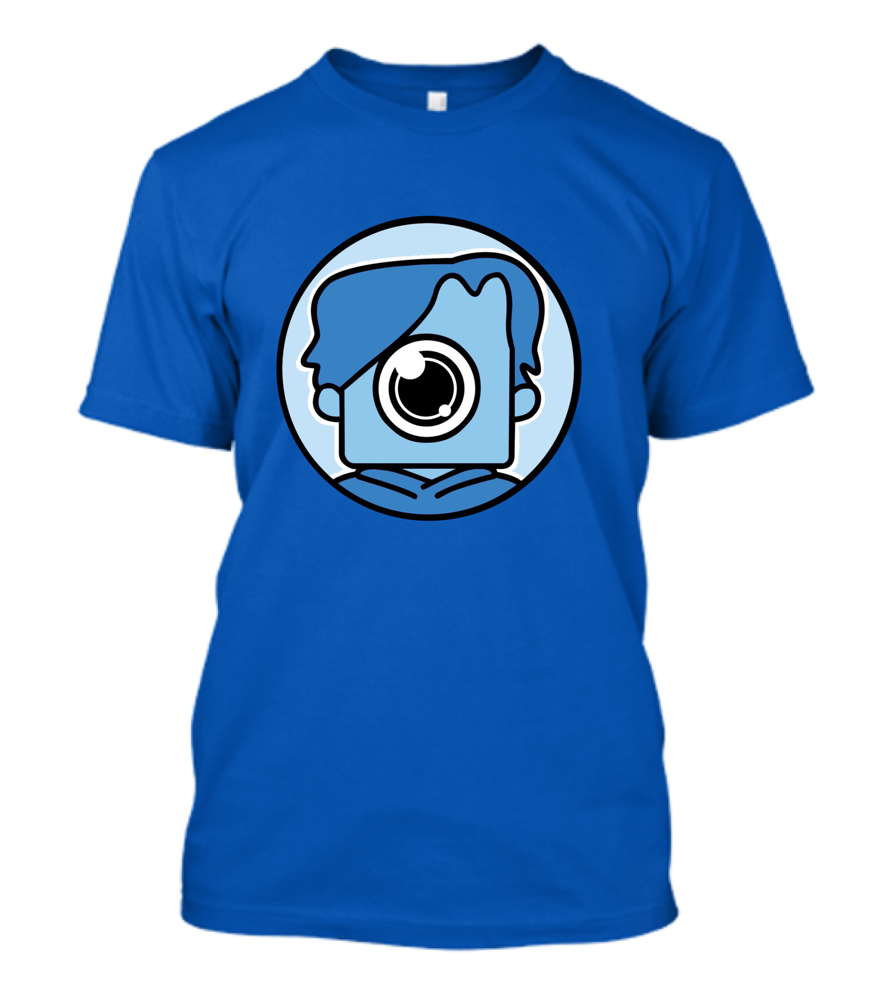 NewScapePro Blue Circle Cartoon Character With Camera Eye T-Shirt