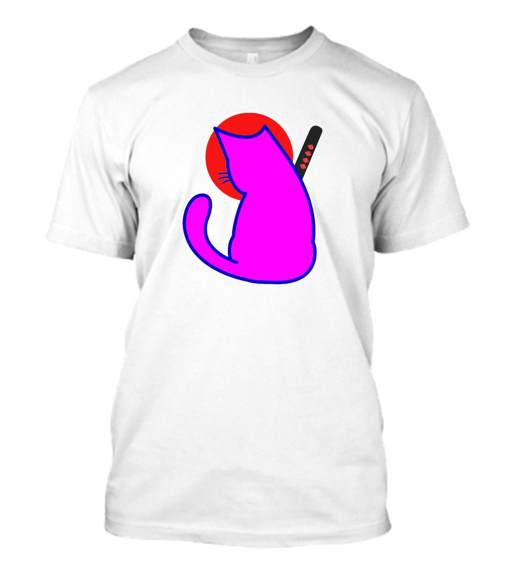 Sodapoppin Merch Pink Cat Samurai Sun T-Shirt