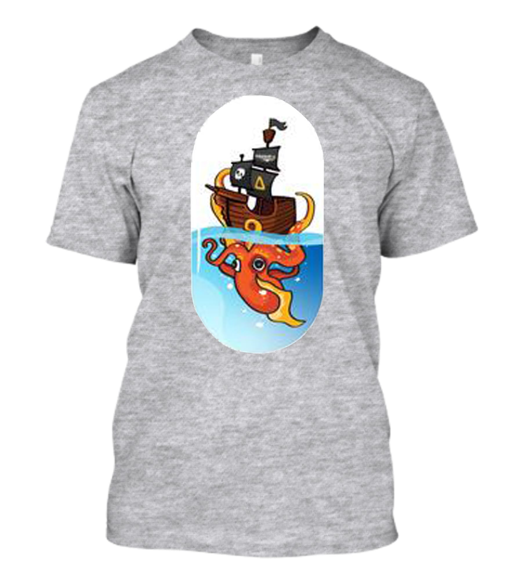 A For Adley Pirate Ship And Orange Octopus Adventure T-Shirt