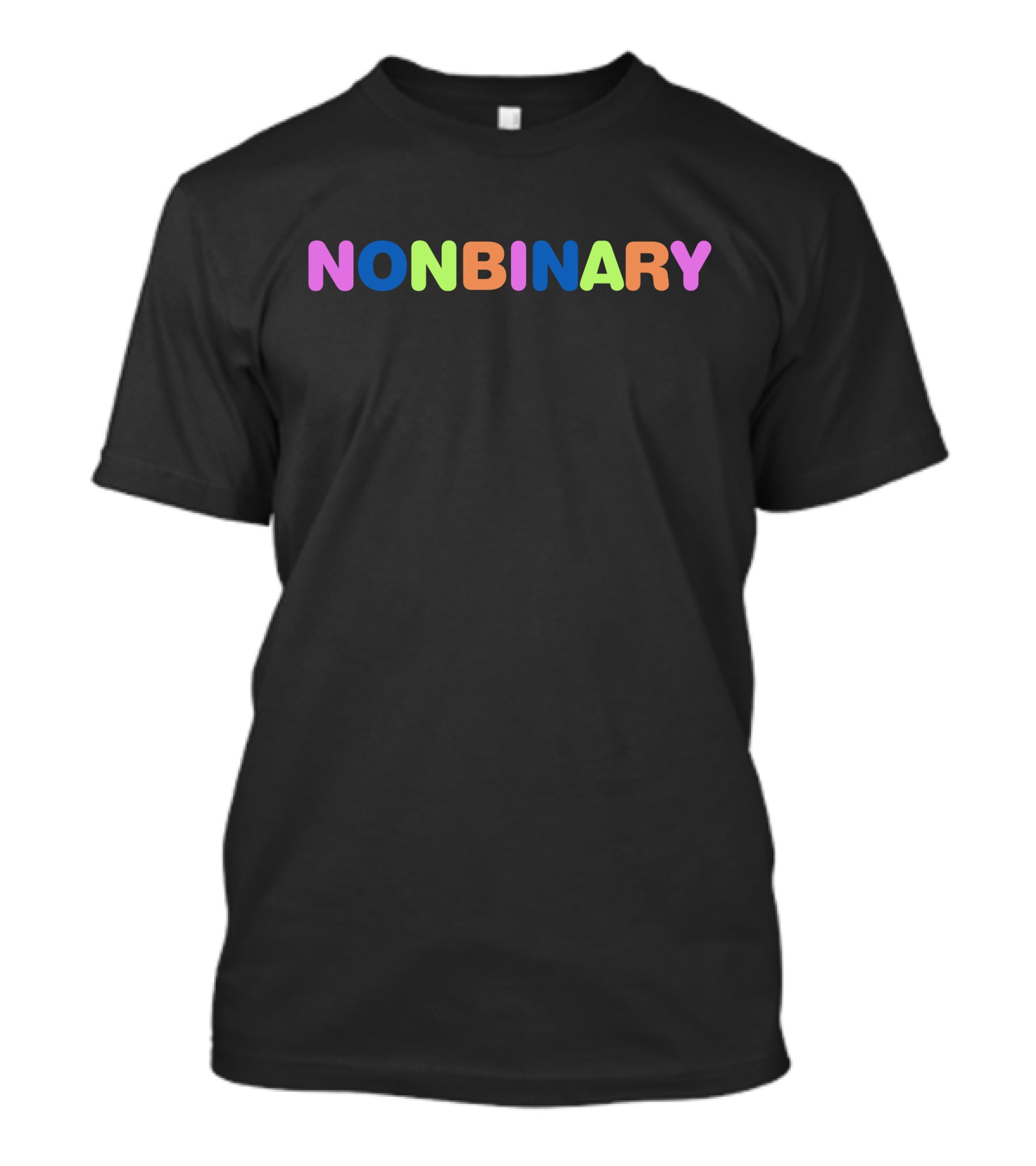 Nonbinary Pride Addison Grace Multicolor Lettering T-Shirt
