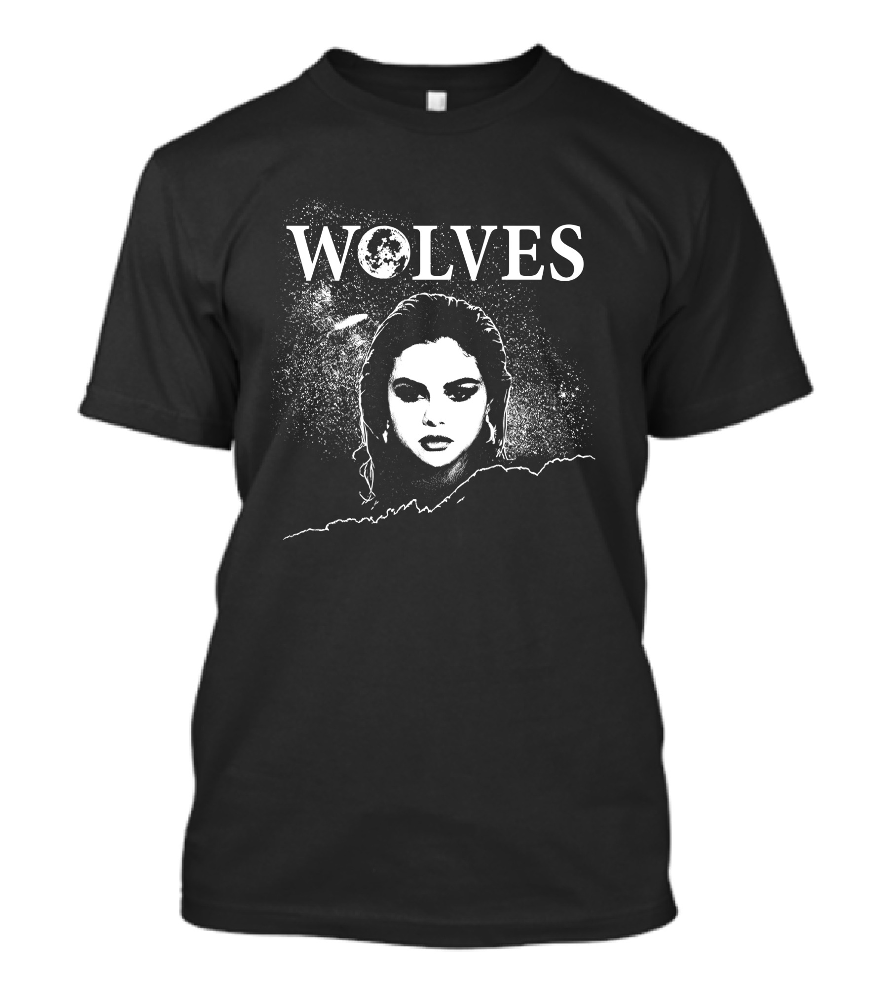 Selena Gomez Wolves Starry Portrait Merch T-Shirt