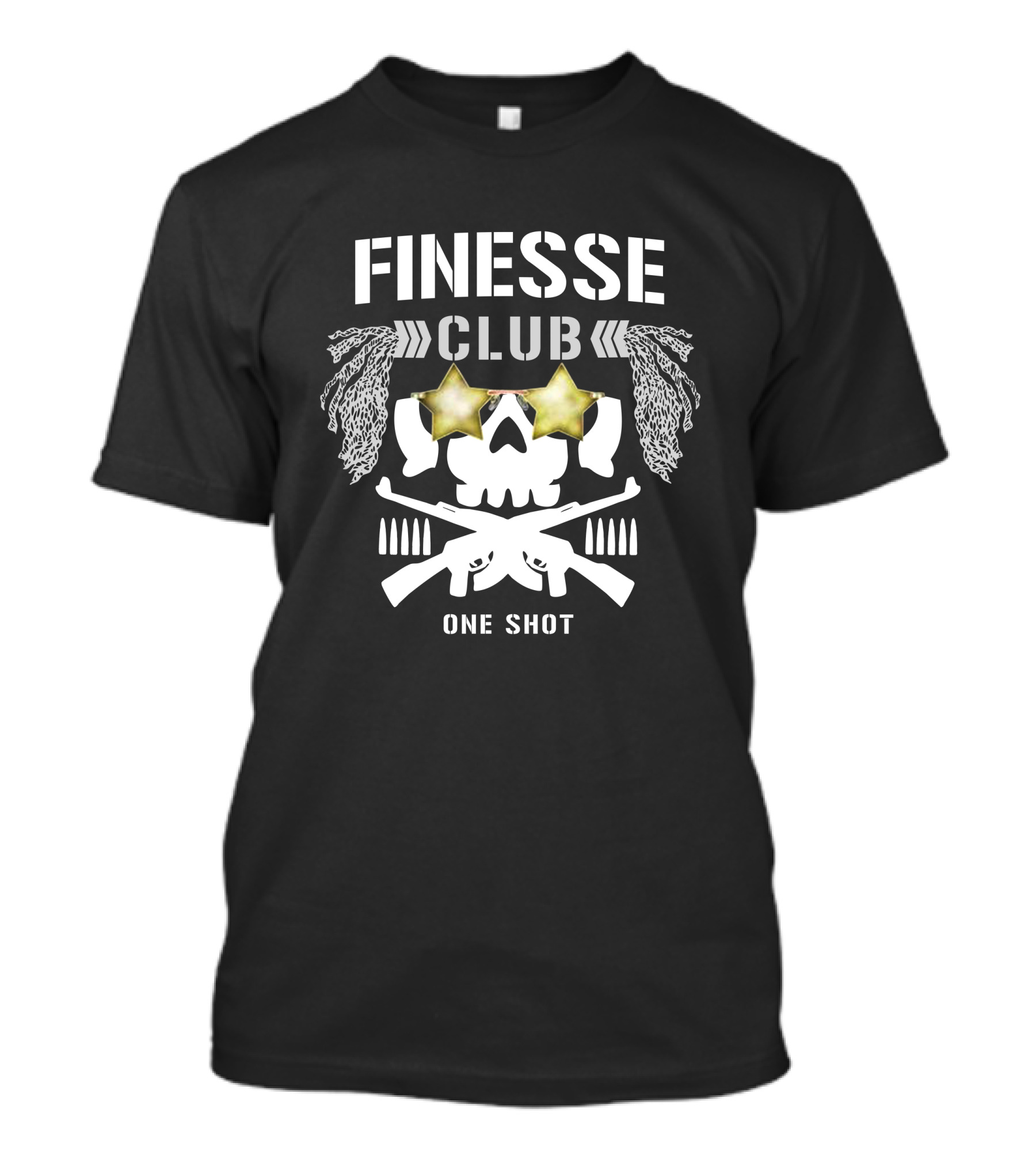 Finesse Club One Shot Skull Stars Logo NJPW1972 Chris Bey Merch T-Shirt