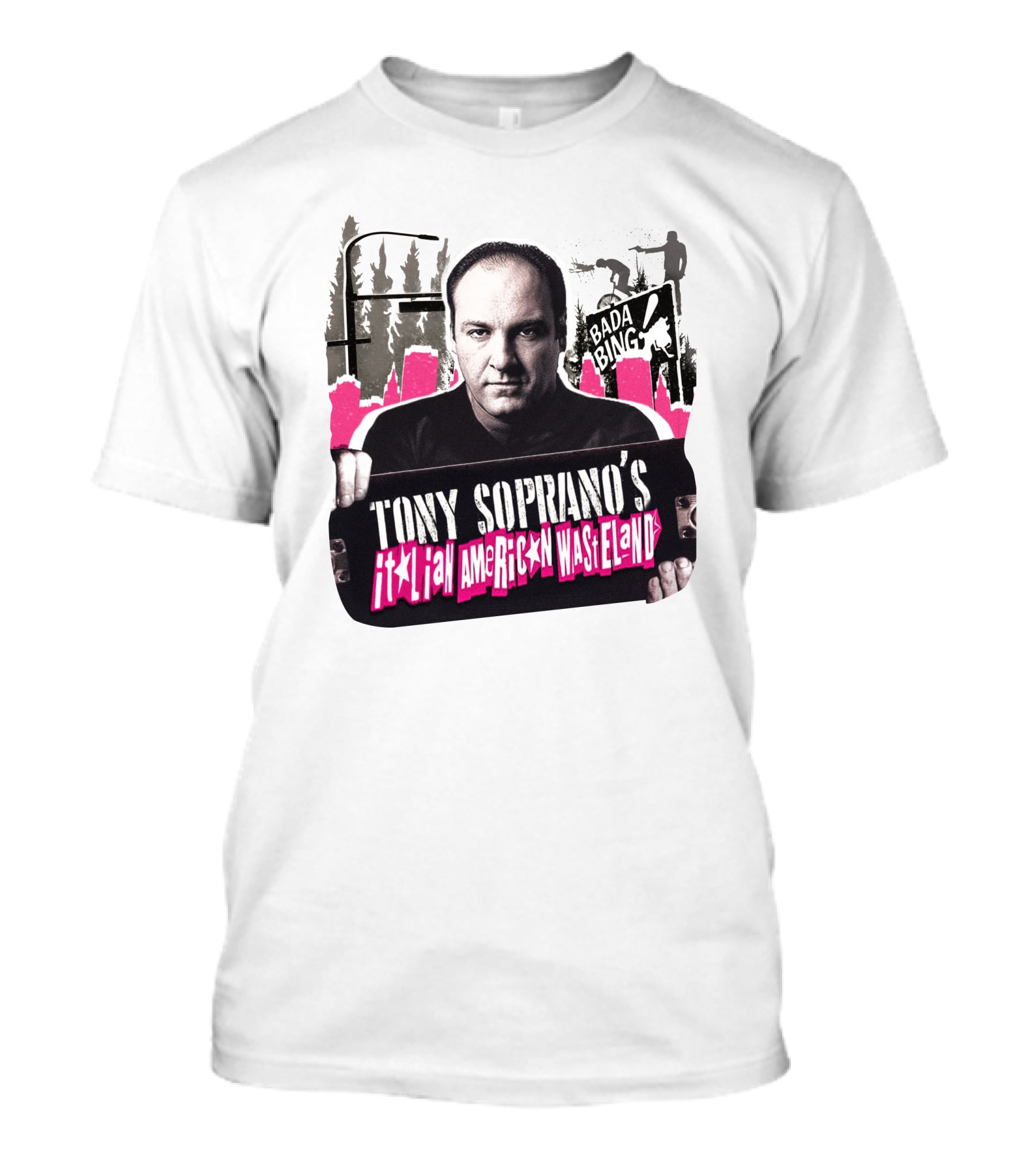 Tony Soprano's Italian American Wasteland Bada Bing Skateboarding Scene T-Shirt