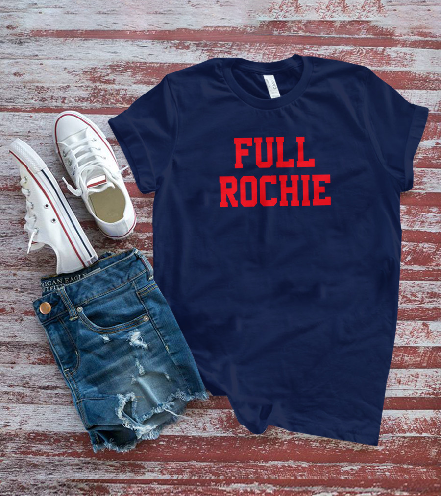 Dan Roche Full Rochie Bold Red Text On Dark Blue T-Shirt