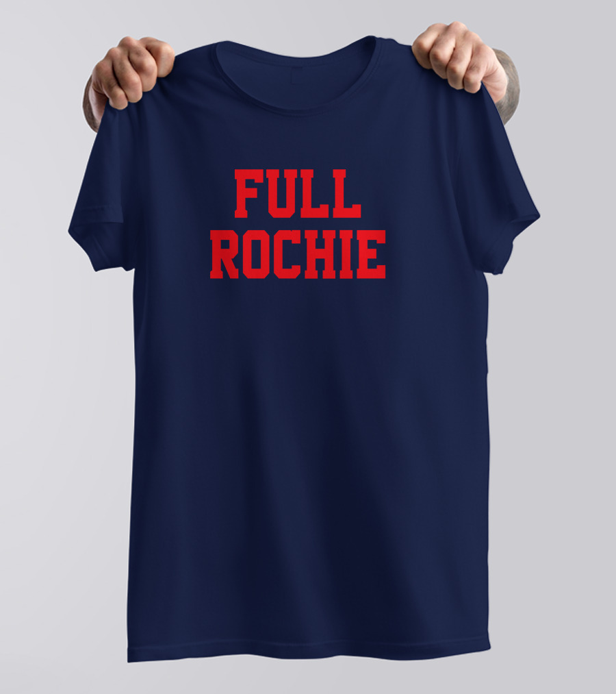 Dan Roche Full Rochie Bold Red Text On Dark Blue T-Shirt