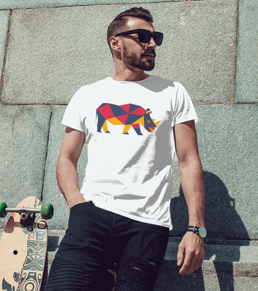 Kevin Pietersen Sorai Shop Rhino Geometric Multicolor T-Shirt