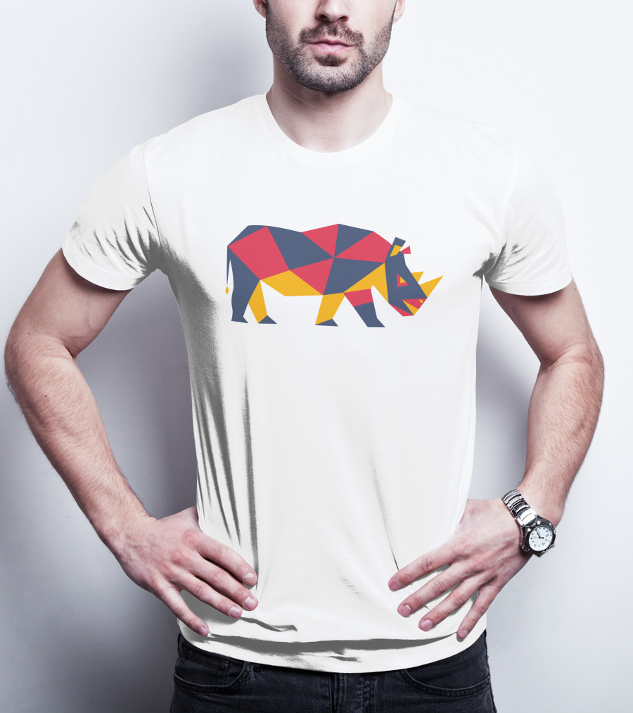 Kevin Pietersen Sorai Shop Rhino Geometric Multicolor T-Shirt