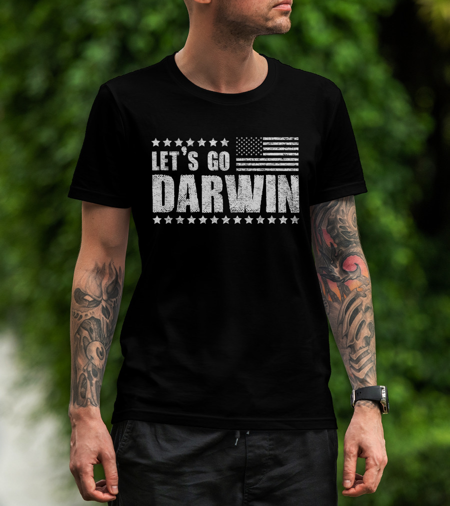 LET'S GO DARWIN AMERICAN FLAG STARS MICHAEL Z1012 T-Shirt