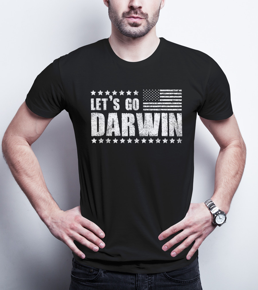 LET'S GO DARWIN AMERICAN FLAG STARS MICHAEL Z1012 T-Shirt