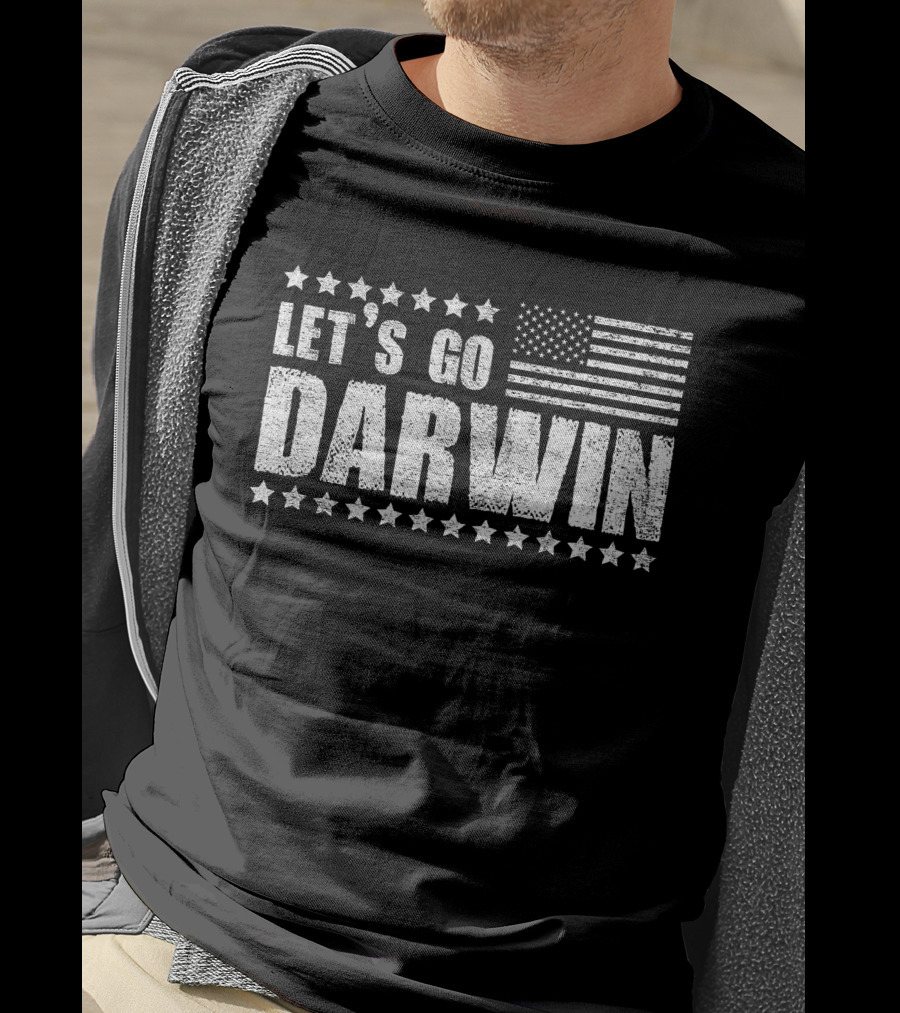 LET'S GO DARWIN AMERICAN FLAG STARS MICHAEL Z1012 T-Shirt