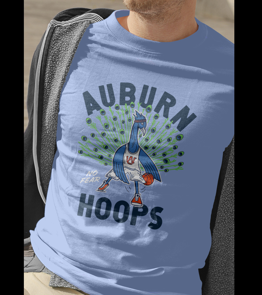 Auburn Hoops Peacock Basketball No Fear T-Shirt
