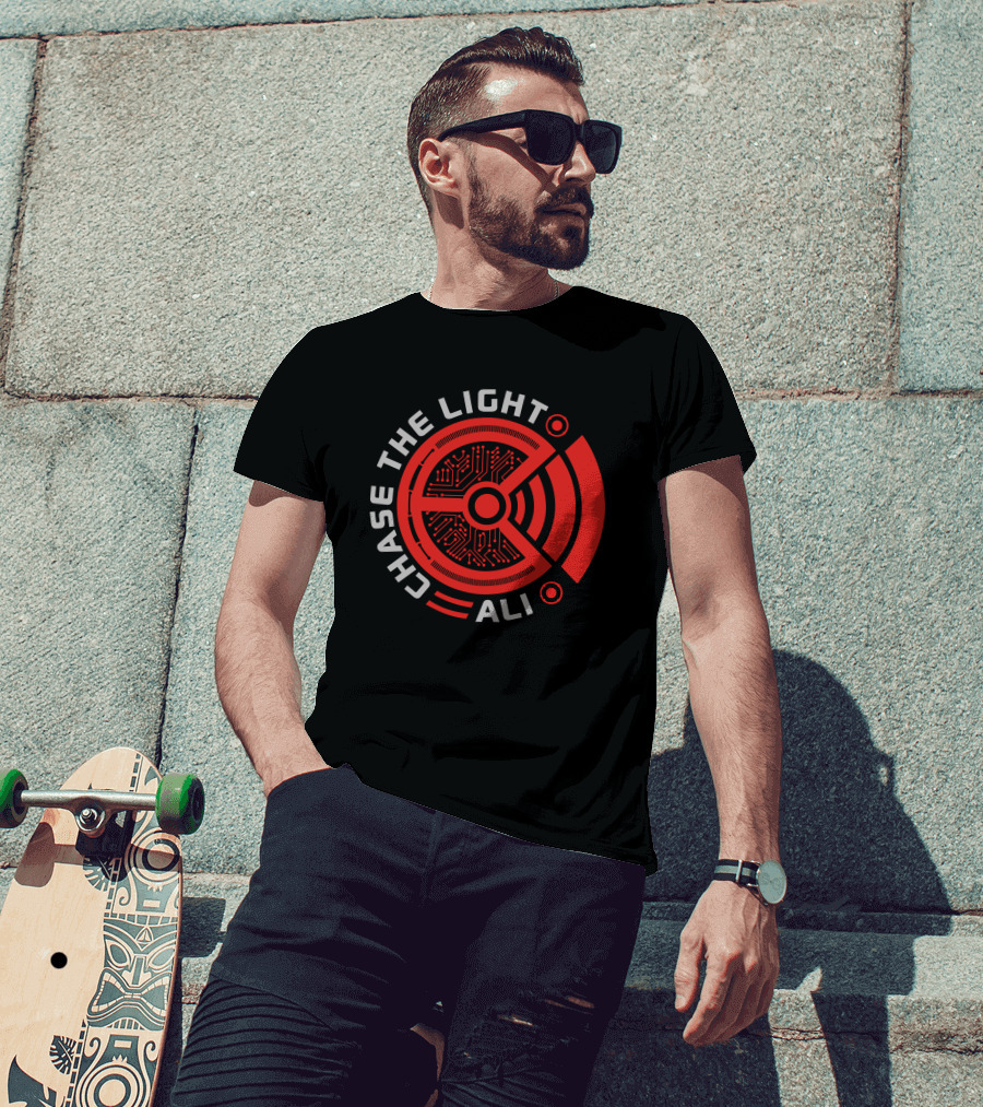 Chase The Light Ali Circuit Pattern Red Tech T-Shirt