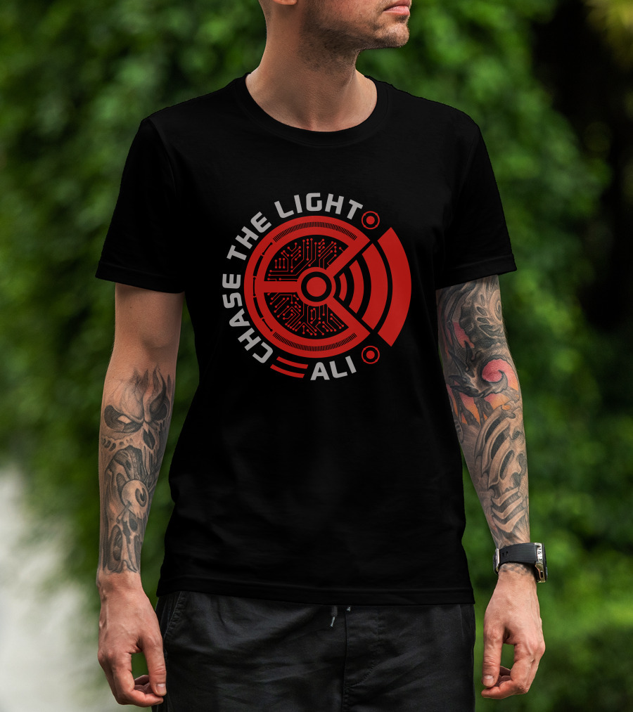 Chase The Light Ali Circuit Pattern Red Tech T-Shirt