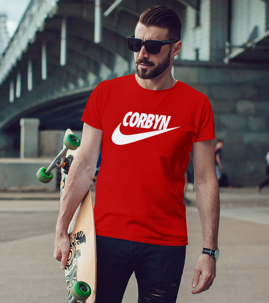 Corbyn Swoosh Parody Red T-Shirt