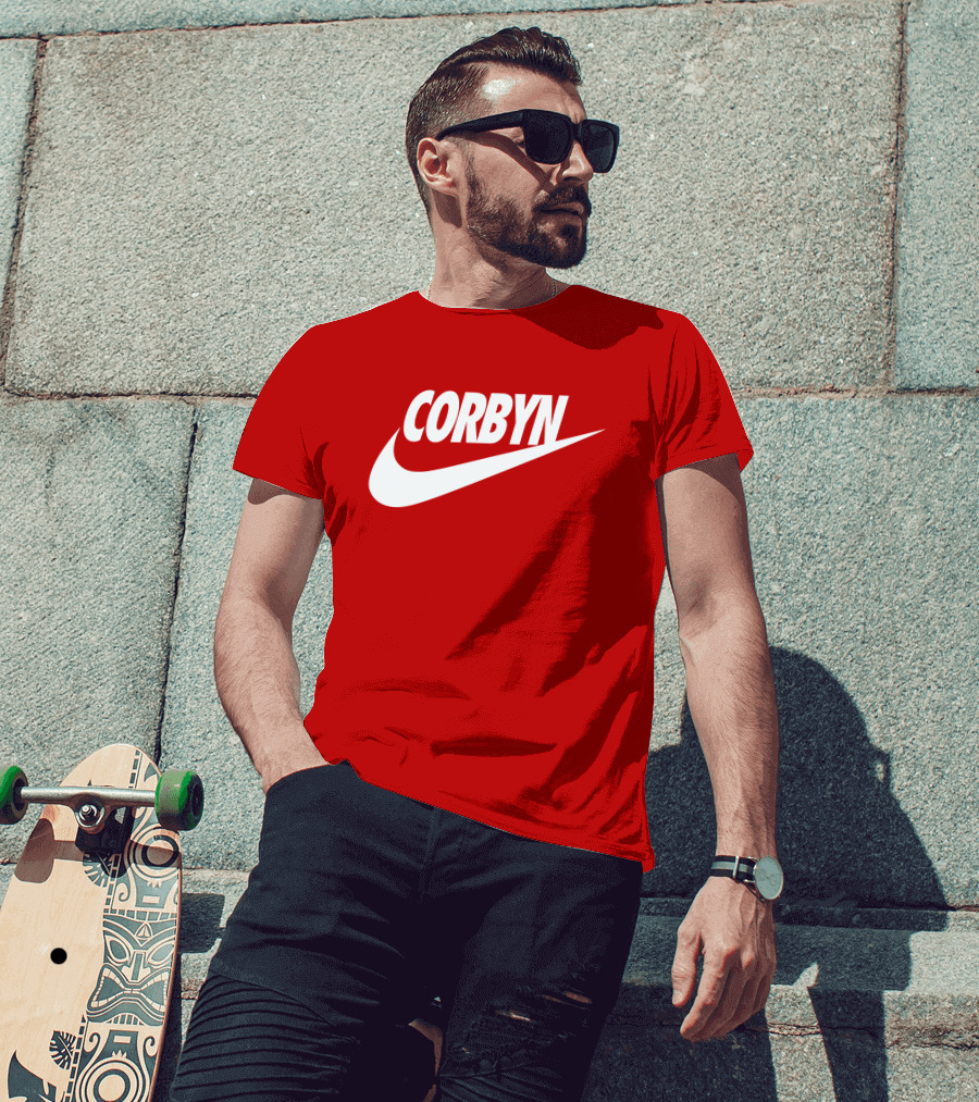 Corbyn Swoosh Parody Red T-Shirt