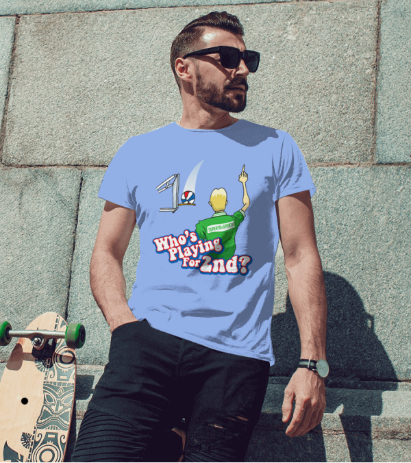 Super70s Sports Who's Playing For 2nd Volleyball Player Gesture T-Shirt