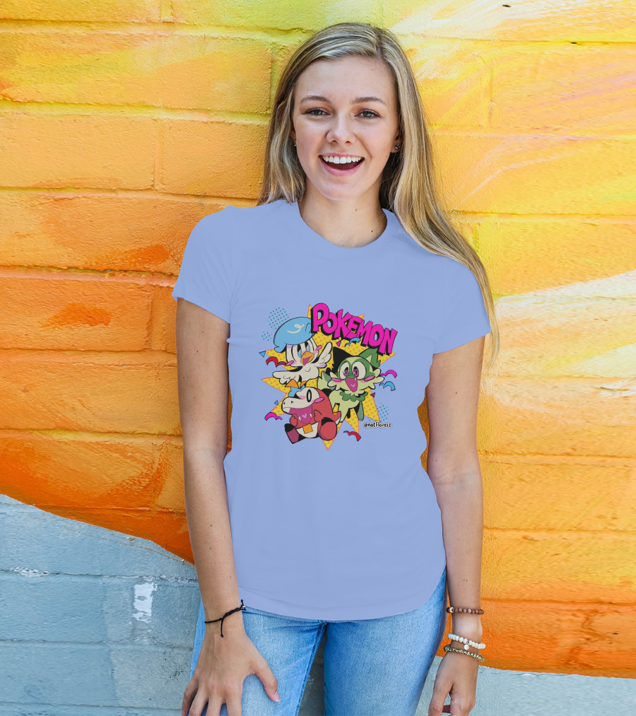 Natflorezz Pokemon Quaxly Sprigatito Fuecoco Characters T-Shirt